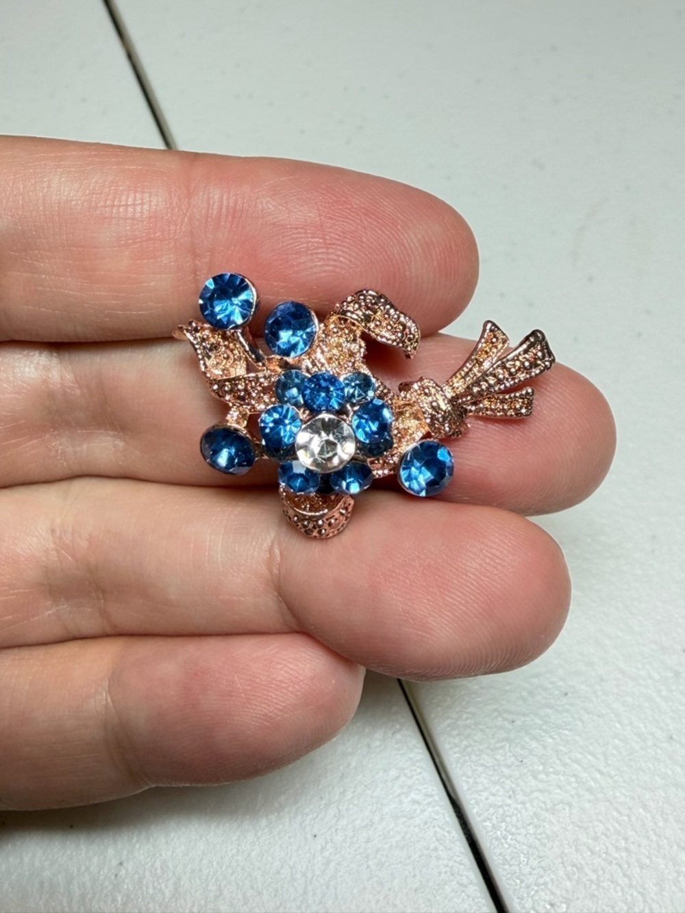 Blue & Gold Brooch.